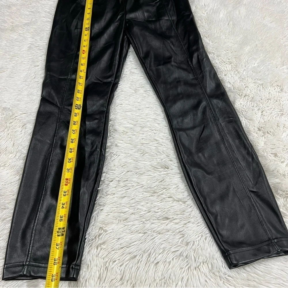 Nicole Miller NEW YORK Vegan Leather Black Pull On Leggings Pants Medium